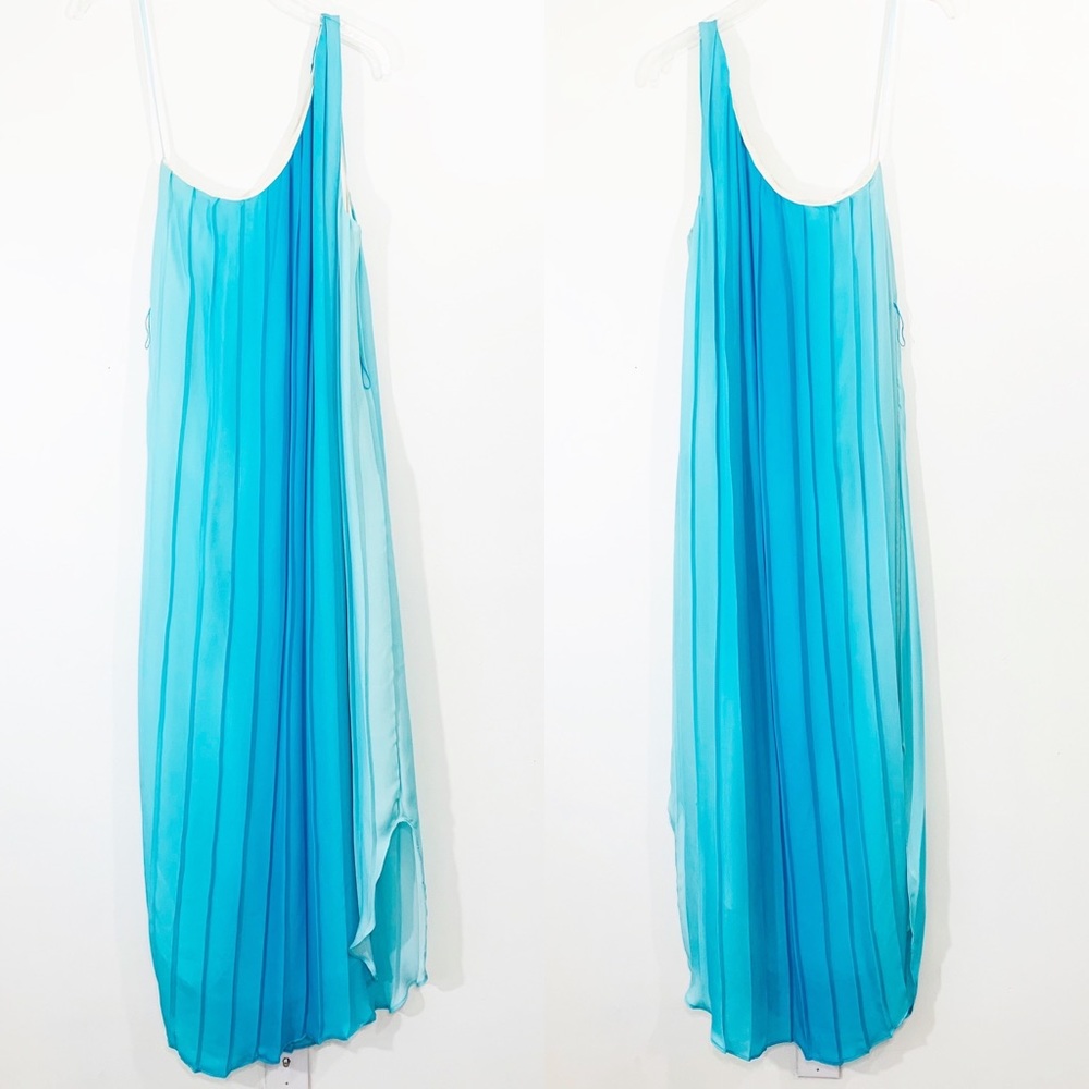 NWT Alice + Olivia Silk One Shoulder Pleated Maxi Dress